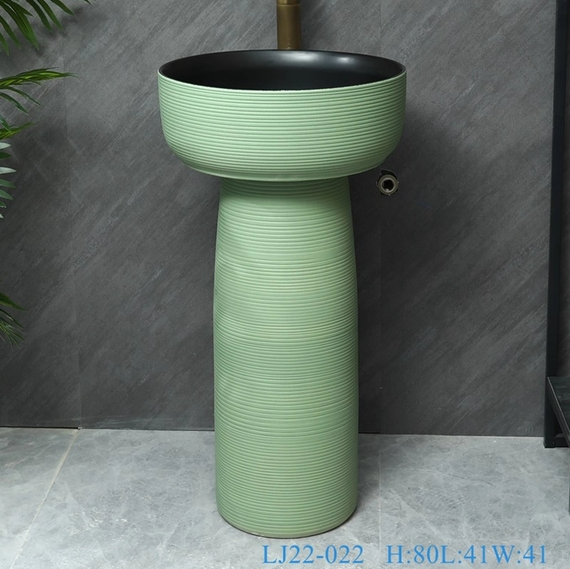 Good Quality Color Glazed Porcelain Bathroom Sink Luxurious Pedestal Wash Basin