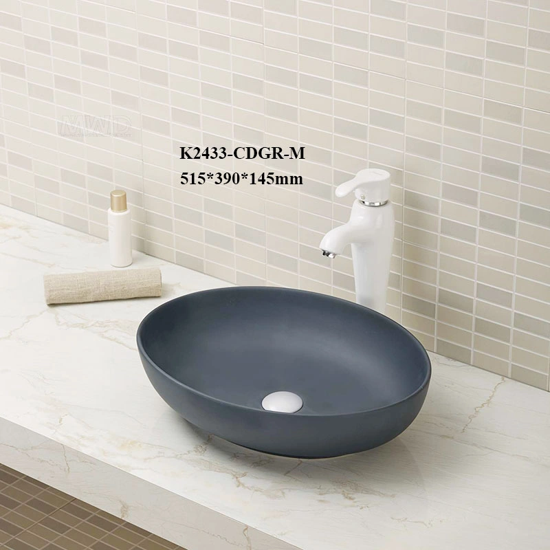 China Wholesale Oval Ceramic Sink Countertop Wash Basin