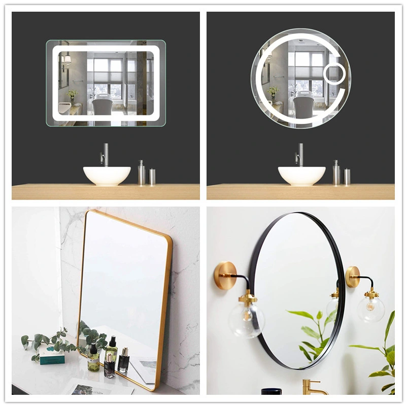 Home Decor Rectangle Round Square Shape Dressing Floor Standing Mirror Aluminum Iron Wall Mirror Full Length Mirror Bathroom Frame Framed Mirror