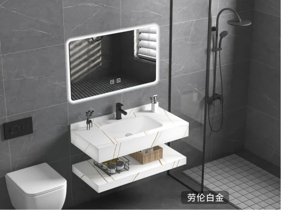 Guangdong Usine Sanitaires Mur Noir Hung Double Vanity Unit et Bassin Salle de Bains Vanity Cabinet