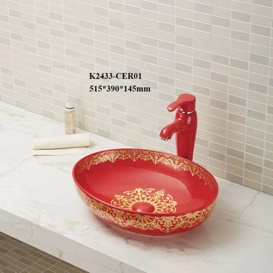 La Chine en gros lavabo en céramique ovale comptoir lavabo