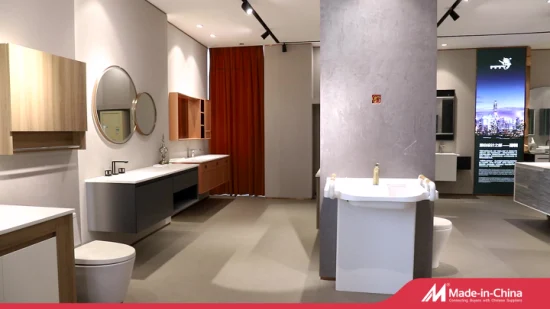Lavabo en pierre artificielle blanc poli de haute qualité moderne suspendu au mur évier de salle de bain à Surface solide en acrylique pour l'aîné
