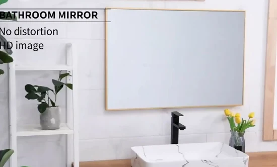 Décor à la maison Rectangle Rond Forme Carrée Dressing Miroir Sur Pied Aluminium Fer Miroir Mural Miroir Pleine Longueur Cadre De Salle De Bains Miroir Encadré