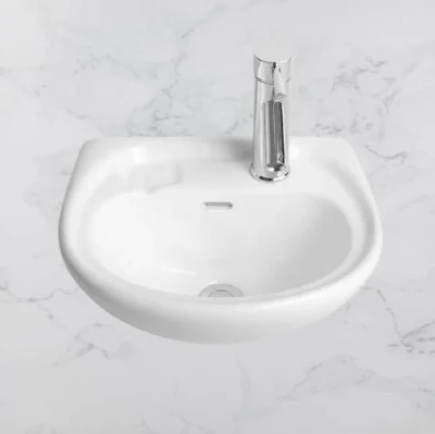 Lavabo de salle de bains suspendu en céramique de petite taille de conception populaire Sanitaryware